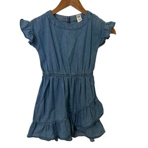 OshKosh B’gosh Girls Denim Chambray Ruffle Hem Dress Size 6/6X